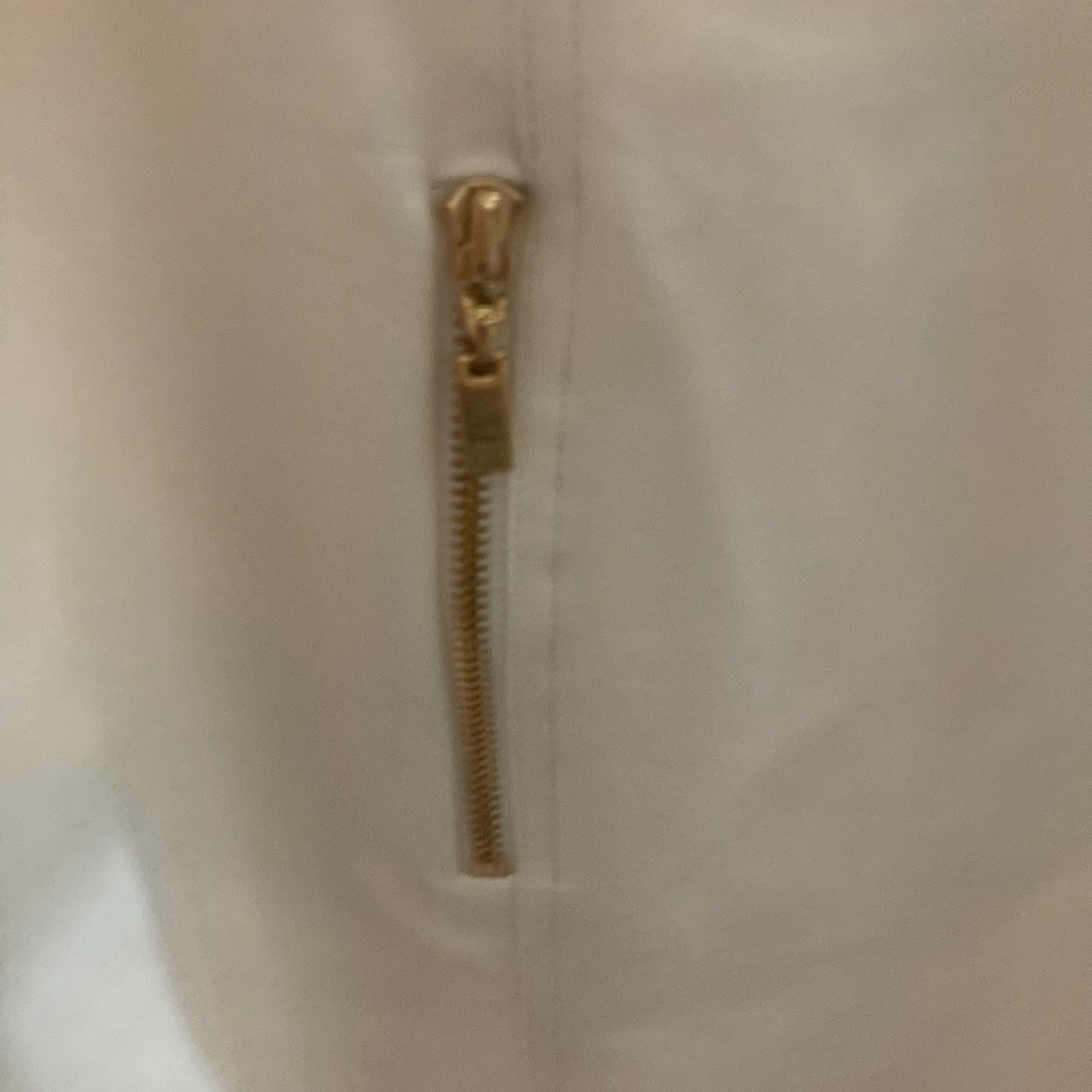 Carlisle Cream Sleeveless Midi Dress with Gold Zipper Accents - Picture 4 of 5